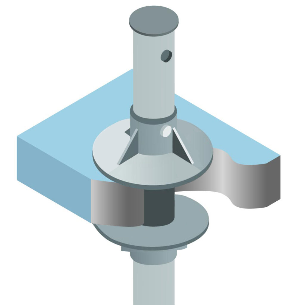 Diagram of Support Legs in the SIFR system, showing adjustable legs that support the floating roof at a set height within the storage tank